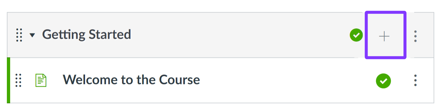 Add Item + icon highlighted to the right of the module title.