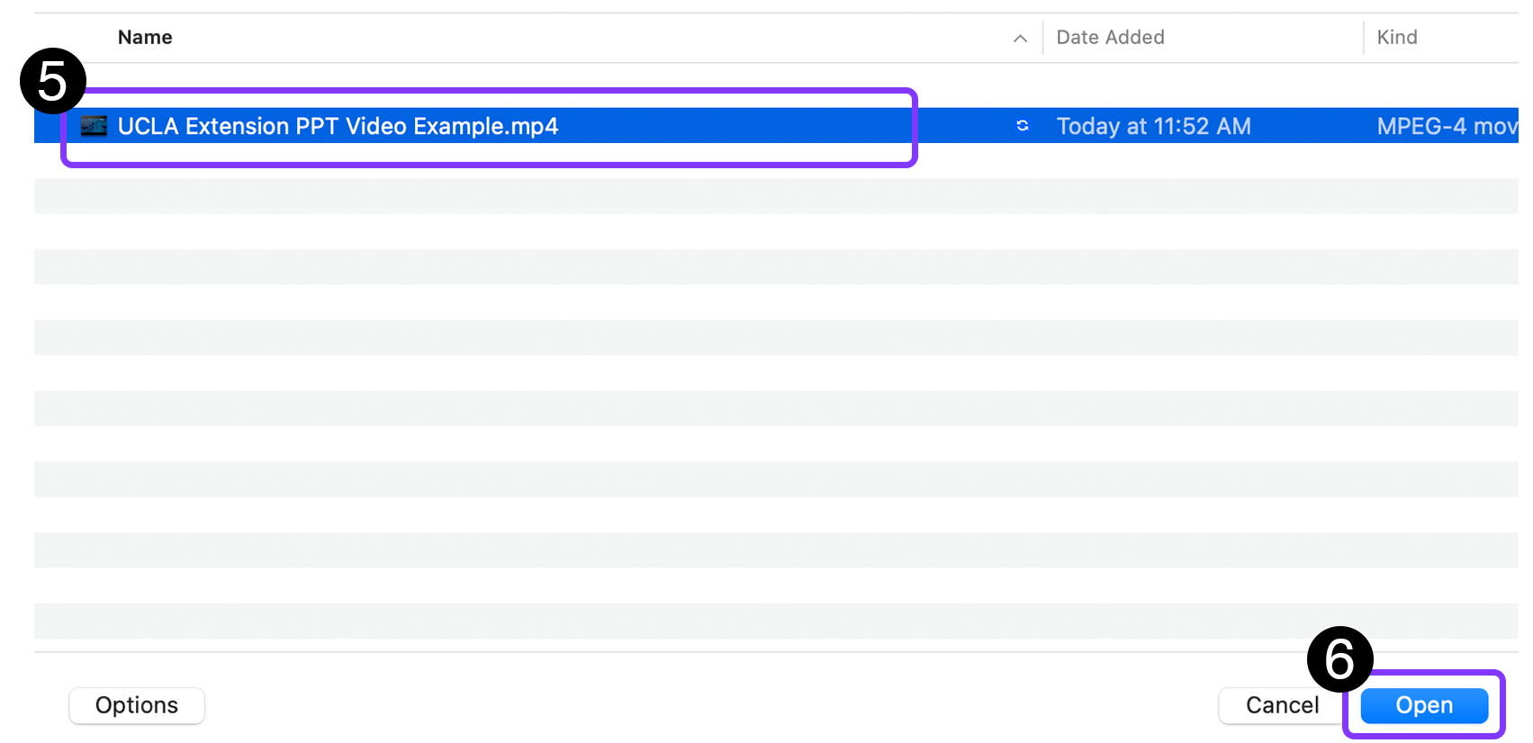 Browse to location on computer and select file you want to upload