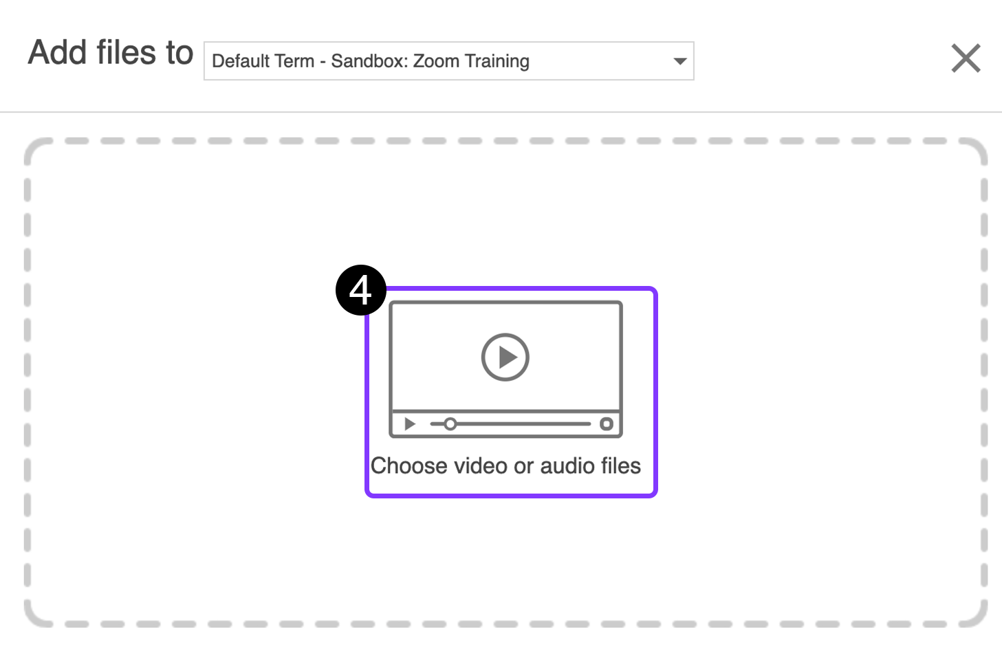 Choose video or audio files menu
