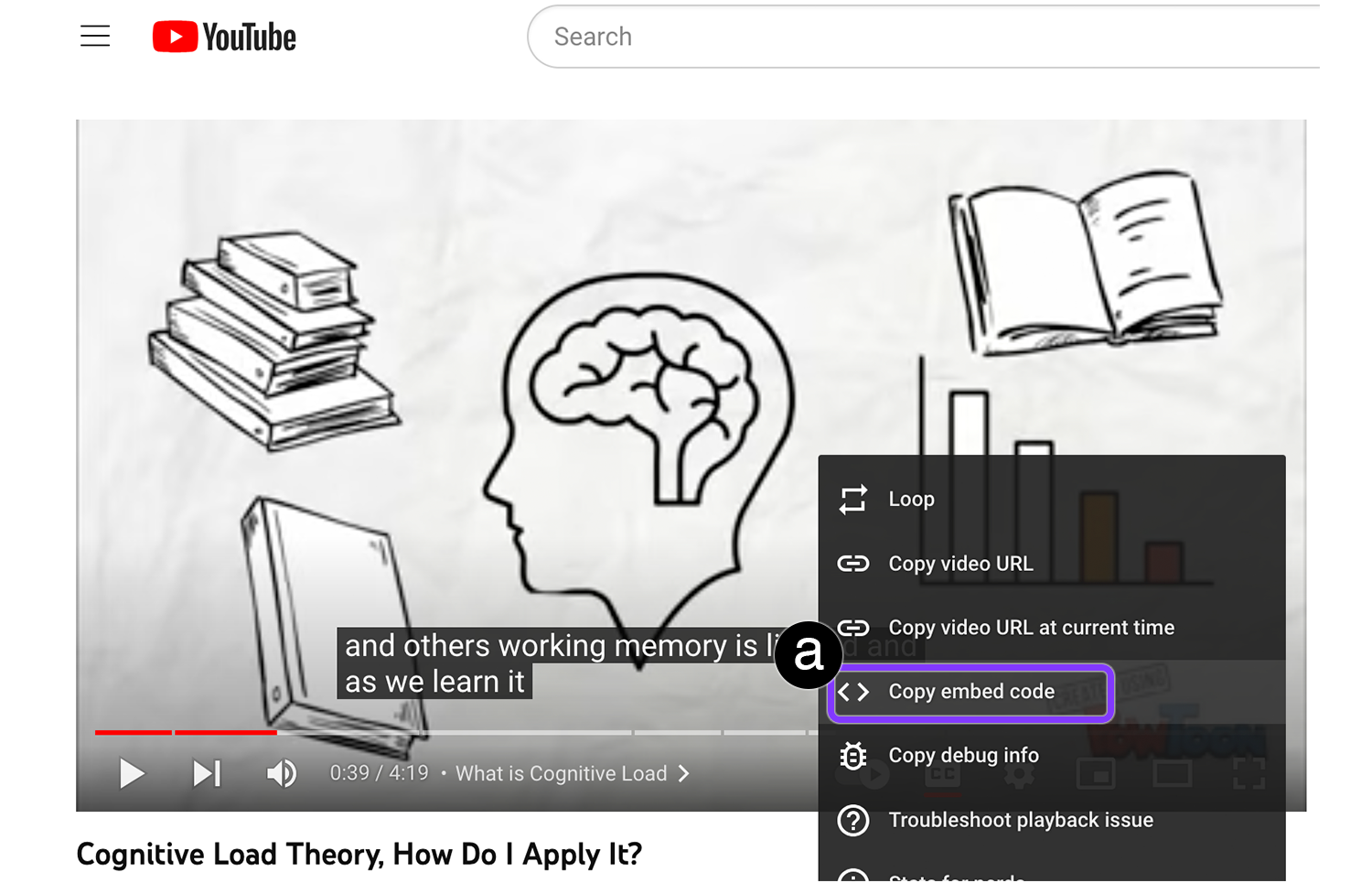 YouTube embed code