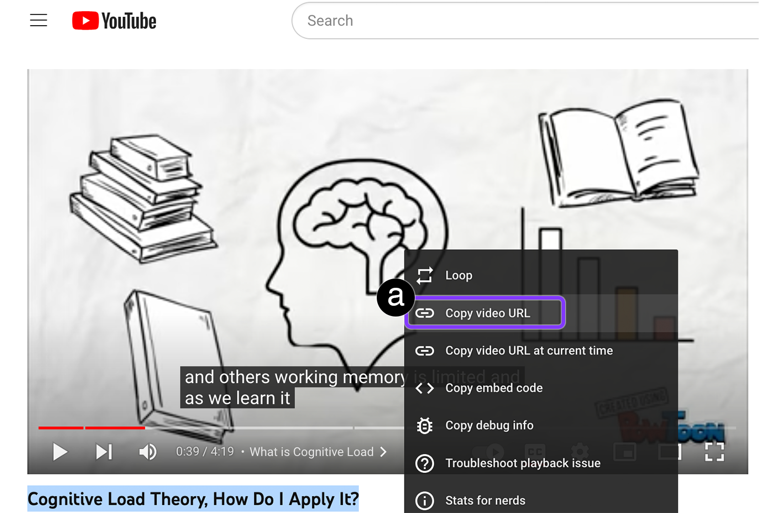 Copy Video URL