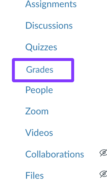 Grades link in the course navigation menu.png